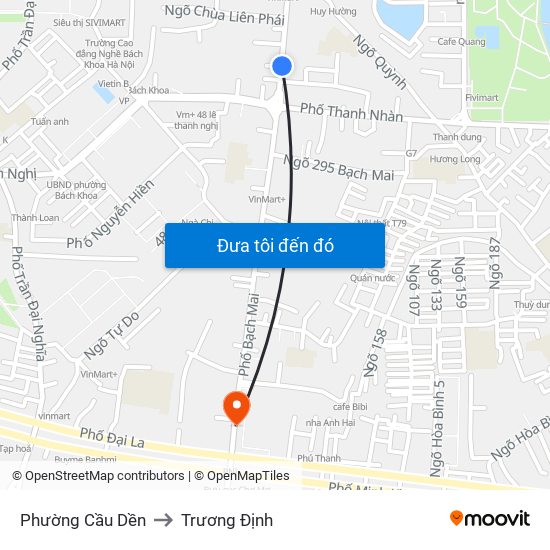 Phường Cầu Dền to Trương Định map