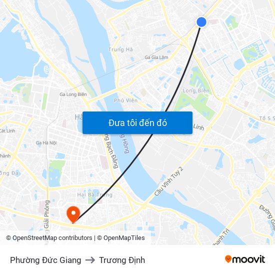 Phường Đức Giang to Trương Định map