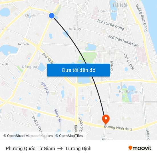 Phường Quốc Tử Giám to Trương Định map