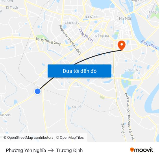 Phường Yên Nghĩa to Trương Định map