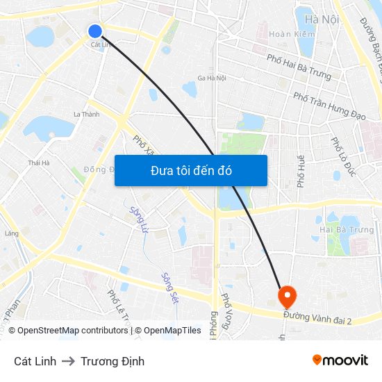 Cát Linh to Trương Định map