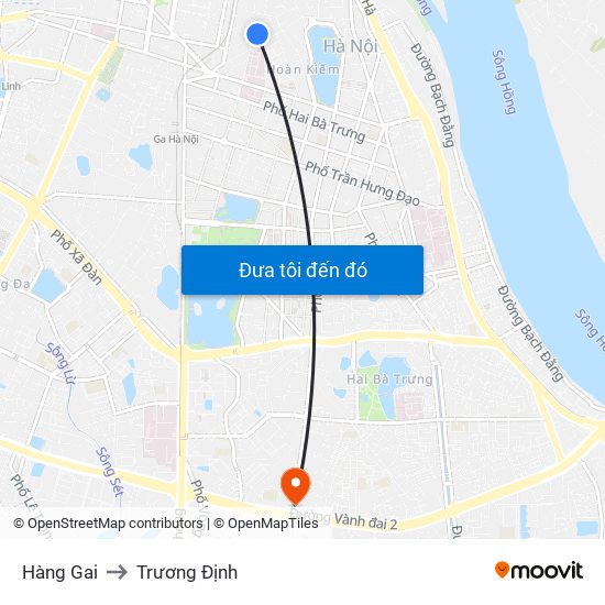 Hàng Gai to Trương Định map