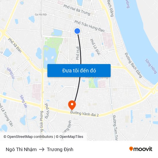 Ngô Thì Nhậm to Trương Định map