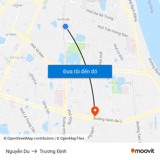 Nguyễn Du to Trương Định map