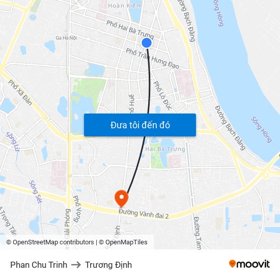 Phan Chu Trinh to Trương Định map
