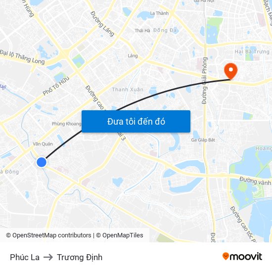 Phúc La to Trương Định map