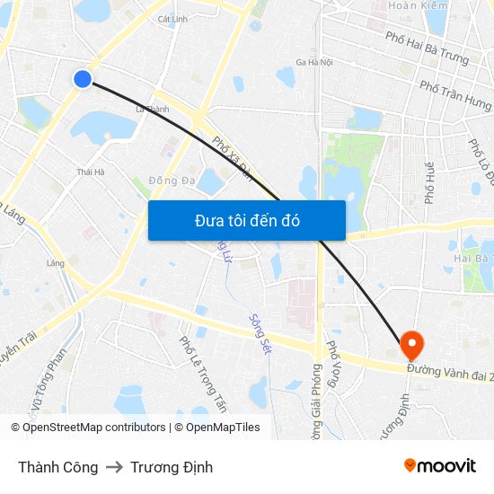 Thành Công to Trương Định map
