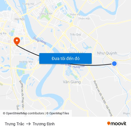 Trưng Trắc to Trương Định map