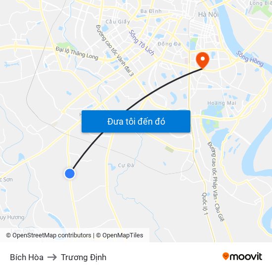 Bích Hòa to Trương Định map