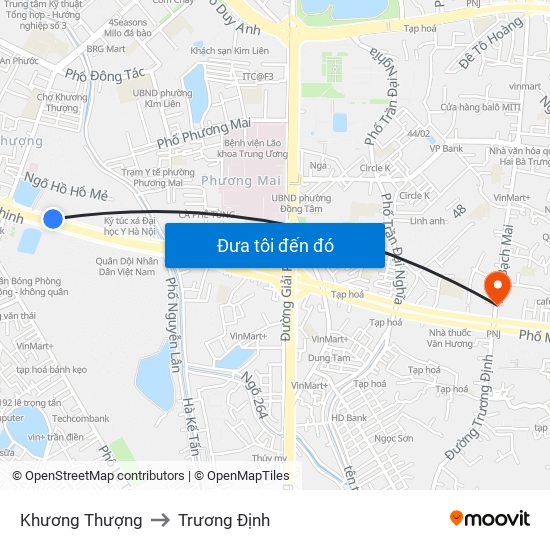 Khương Thượng to Trương Định map