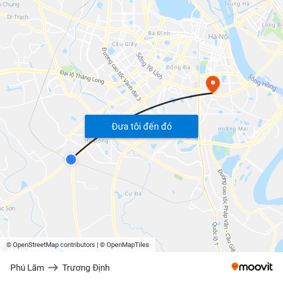 Phú Lãm to Trương Định map