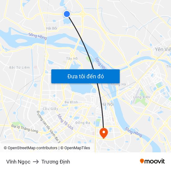 Vĩnh Ngọc to Trương Định map