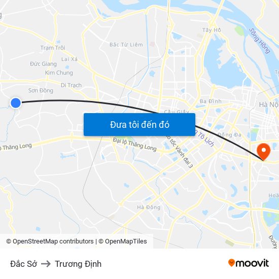 Đắc Sở to Trương Định map