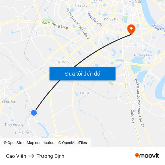 Cao Viên to Trương Định map