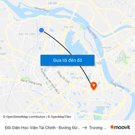 Đối Diện Học Viện Tài Chính - Đường Đức Thắng to Trương Định map