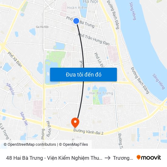 48 Hai Bà Trưng - Viện Kiểm Nghiệm Thuốc Trung Ương to Trương Định map