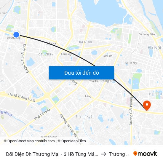 Đối Diện Đh Thương Mại - 6 Hồ Tùng Mậu (Cột Sau) to Trương Định map
