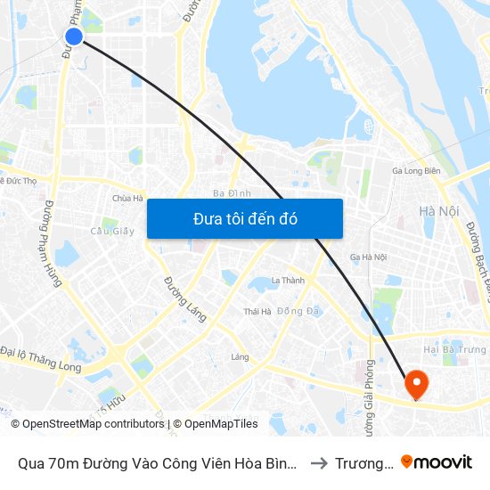Qua 70m Đường Vào Công Viên Hòa Bình - Phạm Văn Đồng to Trương Định map
