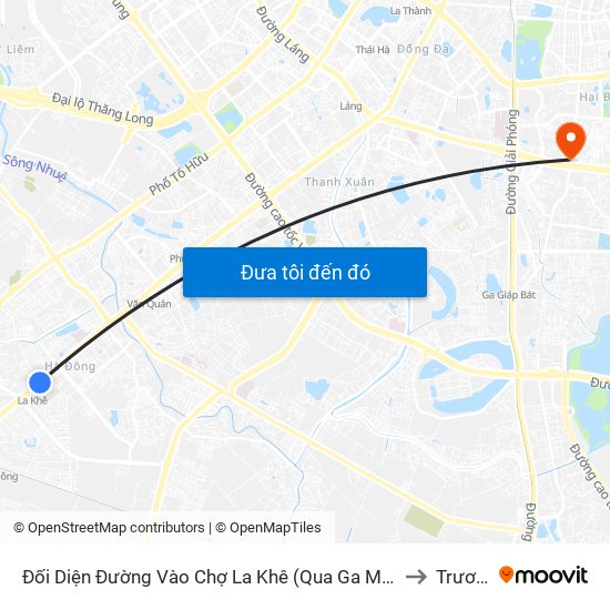 Đối Diện Đường Vào Chợ La Khê (Qua Ga Metro La Khê) - 405 Quang Trung (Hà Đông) to Trương Định map
