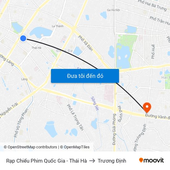 Rạp Chiếu Phim Quốc Gia - Thái Hà to Trương Định map