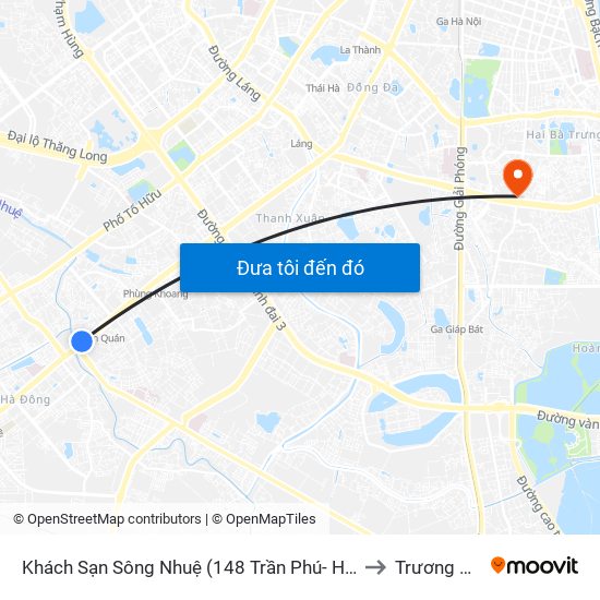 Khách Sạn Sông Nhuệ (148 Trần Phú- Hà Đông) to Trương Định map