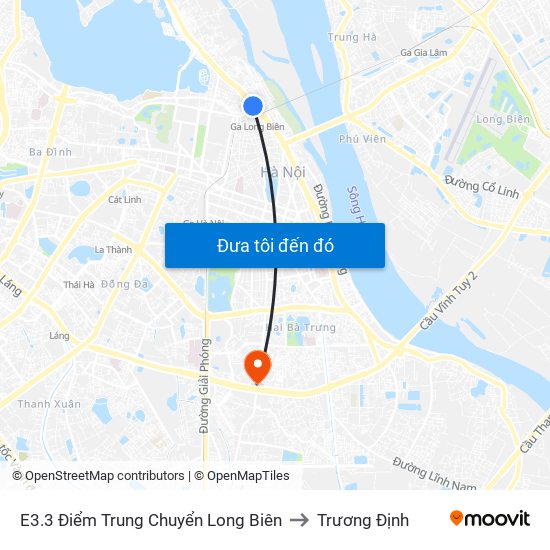 E3.3 Điểm Trung Chuyển Long Biên to Trương Định map