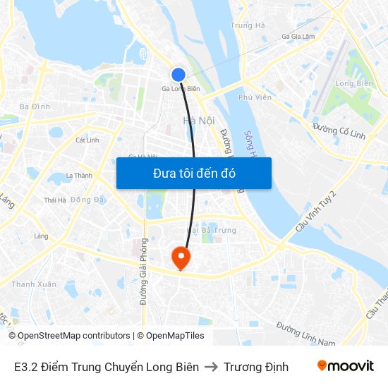 E3.2 Điểm Trung Chuyển Long Biên to Trương Định map