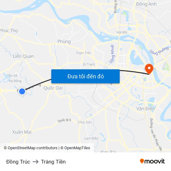 Đồng Trúc to Tràng Tiền map