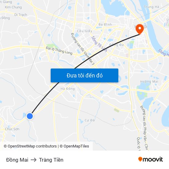 Đồng Mai to Tràng Tiền map