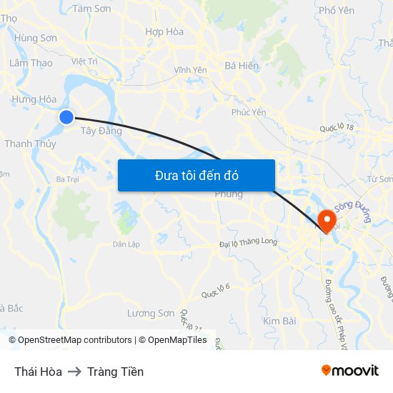 Thái Hòa to Tràng Tiền map