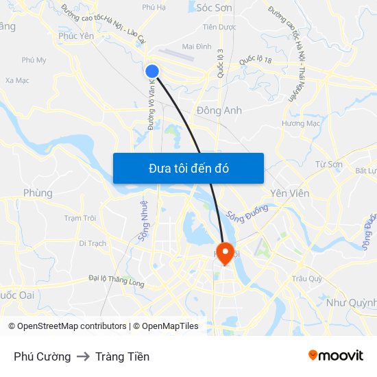 Phú Cường to Tràng Tiền map