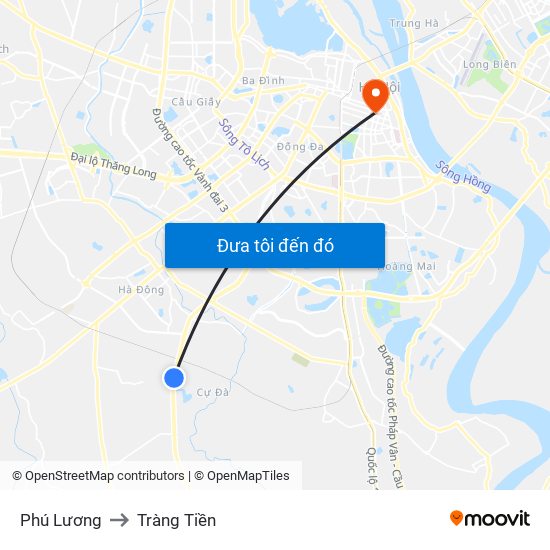 Phú Lương to Tràng Tiền map