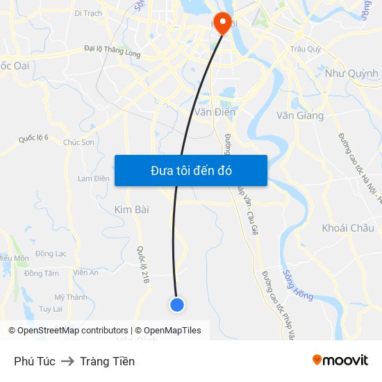 Phú Túc to Tràng Tiền map
