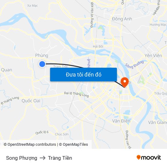 Song Phượng to Tràng Tiền map