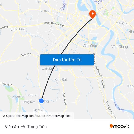 Viên An to Tràng Tiền map