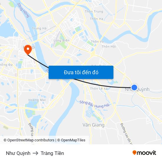 Như Quỳnh to Tràng Tiền map