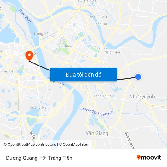 Dương Quang to Tràng Tiền map