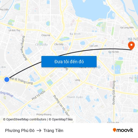 Phường Phú Đô to Tràng Tiền map