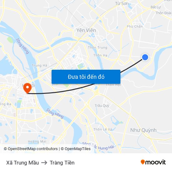 Xã Trung Mầu to Tràng Tiền map