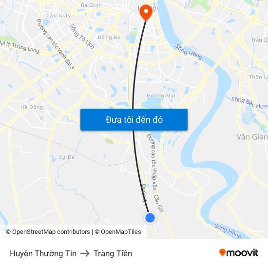 Huyện Thường Tín to Tràng Tiền map