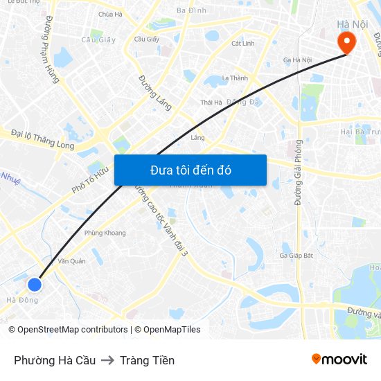 Phường Hà Cầu to Tràng Tiền map
