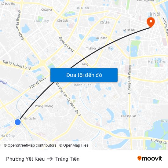 Phường Yết Kiêu to Tràng Tiền map