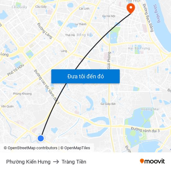 Phường Kiến Hưng to Tràng Tiền map