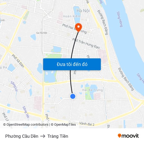 Phường Cầu Dền to Tràng Tiền map