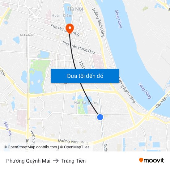 Phường Quỳnh Mai to Tràng Tiền map