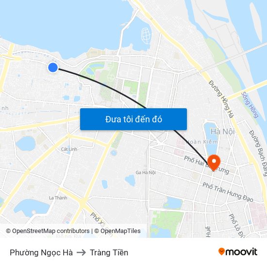 Phường Ngọc Hà to Tràng Tiền map