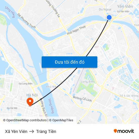 Xã Yên Viên to Tràng Tiền map