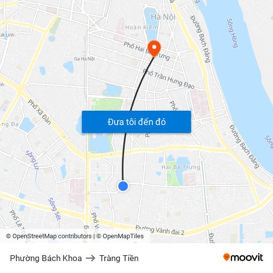 Phường Bách Khoa to Tràng Tiền map