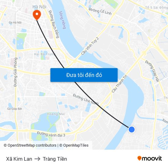 Xã Kim Lan to Tràng Tiền map