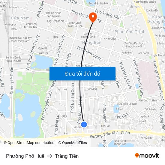 Phường Phố Huế to Tràng Tiền map